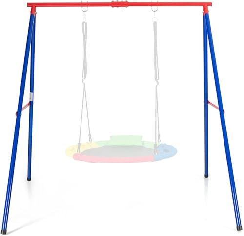 Swing Stand, Heavy Duty Metal Frame, Extra Large A-Frame Swing Stand for Kids and Adult Indoor Outdoor Activity Backyard Playground (Red)