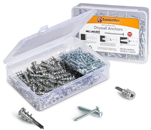 Rigipsdübel, 100 StüCk Selbstbohrender GipskartondüBel Metall mit Schrauben,​Zur Befestigung In Beton, Ziegeln, Gipsbauplatten Uvm