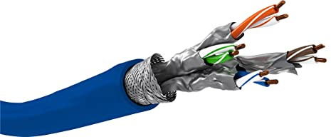 goobay Cable de red LAN CAT 7A 50 m, S/FTP, conductor de cobre AWG 22/1, LSZH, doble apantallado, compatible con PoE/PoE+, para redes domésticas y profesionales, 75715