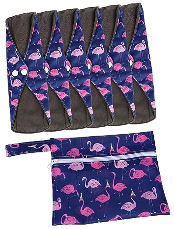 PACKOVE Assorbenti Igienici Lavabili Bambù con Design Bottone Ala Riutilizzabili Super Assorbenti e Confortevoli con Sacchetto Incluso