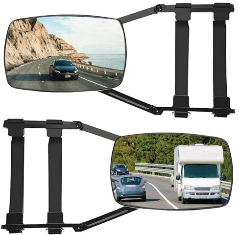 2 Pièces Rétroviseur Caravane, Retroviseur Caravane Voiture, Universel Retro Caravane Voiture, Pivotant et Rabattable, Retroviseur Caravane pour Caravanes, Camping-Cars et Remorques Automobiles