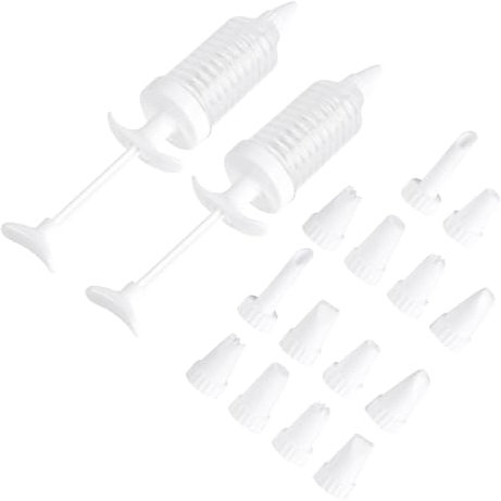 1 Juego Herramientas Para Decorar Galletas Y Pasteles Con Boquillas De Icing Prensa De Galletas Alimenticio Para Decorar Postres Y Cupcakes Ergonómico Y Base 16 Piezas