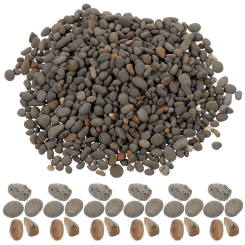 WEKADRIN Miniature Riverbed Decorative Stones Bag for Aquarium and Micro Landscape Table Decoration Natural Small Rocks for Fish Tank and Garden Pebbles