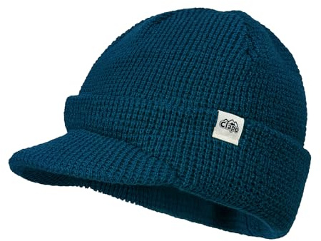 CLAPE Bonnet à Visière Homme Femme Casquette en Tricot Hiver Chaud | Extensible,Coupe Vent,Visière Courte,Doux et Confortable,Bonnet en Maille pour Streetwear,Urbain,Voyage,Randonnée