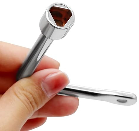 CleaZeny Clé triangulaire universelle en forme de L pour compteur électrique et compteur de gaz, outil en alliage de zinc de 7 mm pour ascenseur, valve d'eau, armoire électrique, entretien du train