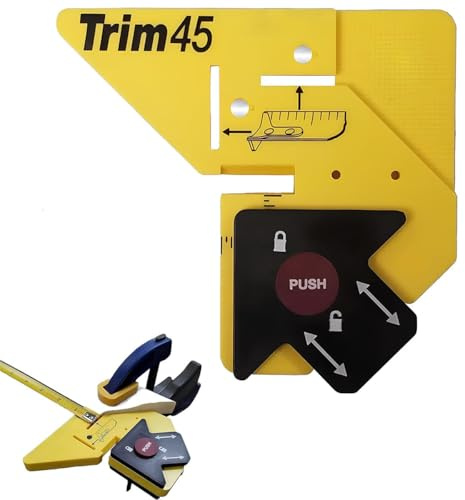 Trim45 Carpentry Aid, 45 Degree Precision Measuring and Beveling Marking Tools Adjustable Reveal Tool Woodworking Tool Perfect Angle Cuts for Window Door Trim Installation