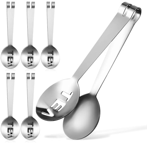 NIYANGLE Pinzas para Té de Acero Inoxidable 6 Unidades Expresor y Colador para Bolsitas de Té en Casa Soporte Multiusos para Cocina y Servir Aperitivos