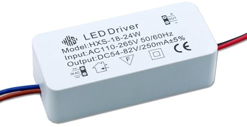2-3W 3-5W 4-7W 8-12W 13-18W 18-24W 250mA Driver di isolamento LED AC110-265V Trasformatore di corrente costante for faretto da incasso(15-18W DC46-65V)