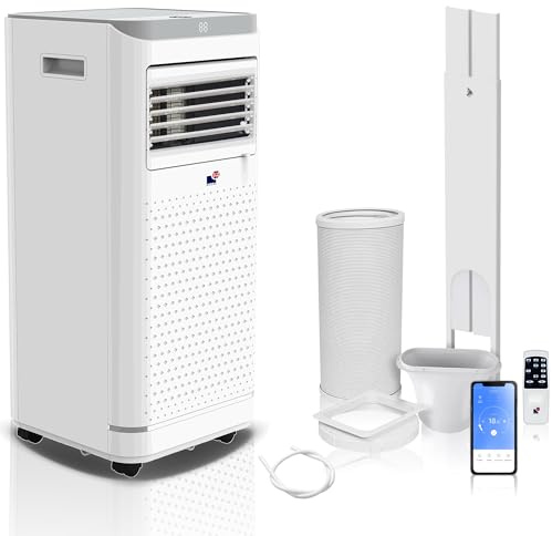Morris Portable Air Conditioner 9,000 BTU, Covers 10–20 m², Smart Wi-Fi & Remote Control, Energy Class A, 3-in-1 Modes (Cool/Dehumidify/Fan), 24h Timer, Self-Evaporating
