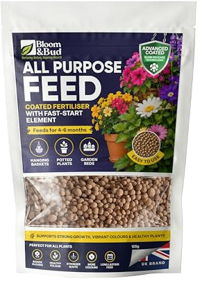 All Purpose Feed 125g – Hanging Basket Feed & Bedding Plant Food | Slow Release Plant Food Granules for Pots, Garden Beds & Containers