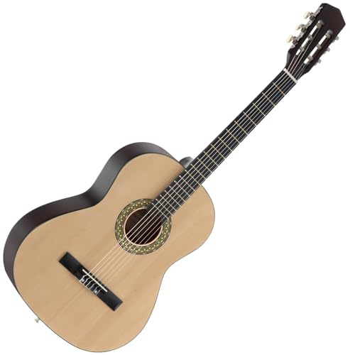 Classic Cantabile AS-851 7/8 Konzertgitarre Natur (Akustikgitarre, geeignet für Kinder im Alter von 11-13 Jahren, Bundmarkierung, Nylonsaiten)