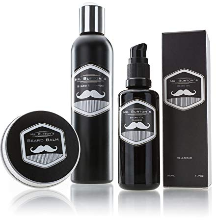 Bartpflege Set CLASSIC - 3 teilig von Mr. Burton´s. Inklusive Bartöl + Balsam + Bartshampoo