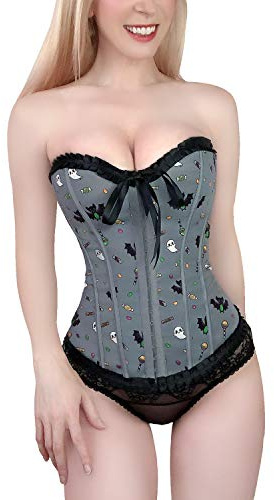 LittleForBig Corsé encaje deshuesado faja colombiana - Patrón de Sugar Bat XXXL