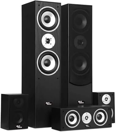Evidence Acoustics Ensemble HiFi/Home-Cinéma EA850-BK - 5 Enceintes 850W - Bass Reflex