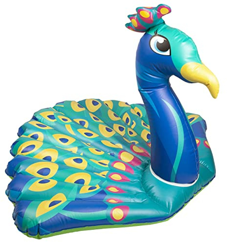 Wild n' Wet Aufblasbarer Liegestuhl, Pfau, schwimmend, Pool, Spielzeug, aufblasbar, 140 cm x 105 cm x 90 cm