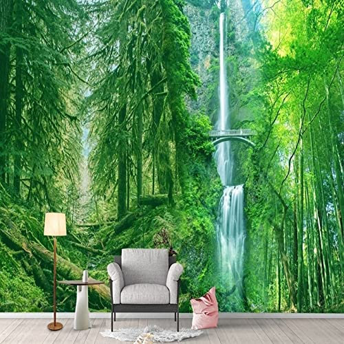 XAONUO Bambú Fotomurales Decorativos Pared 3D Bambú Verde Planta Fotomurales 3D Foto-Mural Papel Pintado 350X254Cm Impermeable De Pvc Autoadhesivo ​Sala De Estar Dormitorio Tv Fond