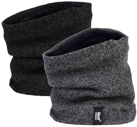 HEAT HOLDERS 2 Pack Mens Neck Warmer Fleece Lining Insulated Neck Gaitar for Winter