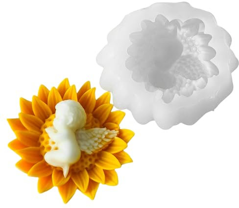 XuQiZZpp Moldes para velas de flores 3D, moldes de silicona para bebé, moldes de adorno para hacer velas, moldes de resina epoxi
