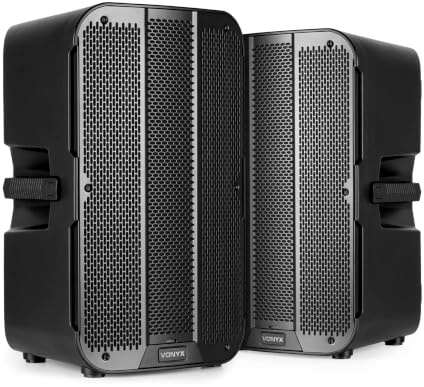 Vonyx VD712A PA Lautsprecher Aktiv 1600 Watt - 2er Set - Bluetooth Lautsprecher Groß mit DSP – DJ Boxen für Party & Bühne – PA Anlage Komplettset – Aktivboxen mit Bi-Amping – Musikbox Groß mit TWS