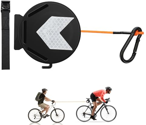 Itharon Fahrrad Abschleppseil Kinder，5m Elastisches Zugseil mit Karabiner und Sicherheitsverschluss, Hochfestes Nylon, 225kg Traglast, Ideal für Familienausflüge