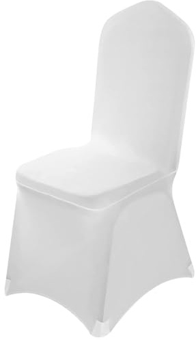 ORTOSUD 50 fundas para sillas blancas, fundas elásticas de elastano para sillas decorativas para bodas, fiestas, comidas y banquetes