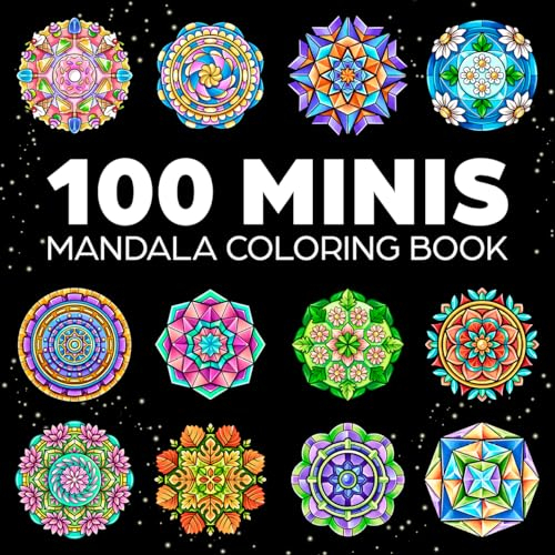 100 Mini Mandalas: A Mandala Coloring Book for Adults and Kids with Easy, Cute, and Tiny Designs for Stress Relief and Relaxation