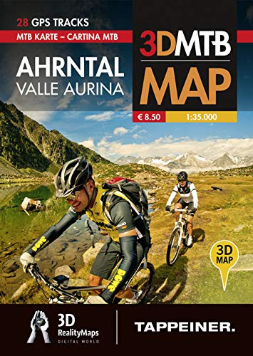 Valle Aurina. Cartina MTB. Con riproduzioni 3D: Cartina Mountainbike Valle Aurina