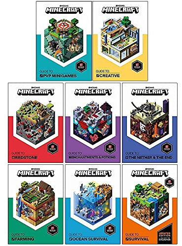 Minecraft Guide Collection 8 Books Set (PVP Minigames, Creative, Redstone, Enchantments and Potions, Nether and the End, Farming, Ocean Survival, Minecraft Guide to Survival)