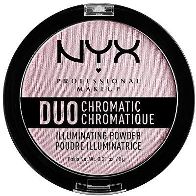 NYX Professional Makeup Puder - für einen frischen, natürlichen Look, strahlendes Finish, Duo Chromatic Illuminating Powder, Lavender Steel 02