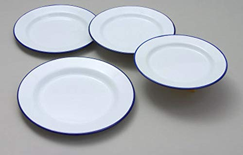 26cm FALCON Enamel Round Camping BBQ Roasting Baking Pie Dinner Plate (Oven & Dishwasher Safe)