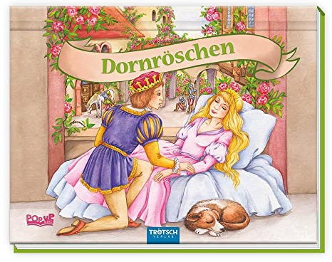 TRÖTSCH - Märchenbuch Pop-up-Buch Dornröschen| Pop up Märchenbuch im handlichen Format mit Aufklapp-Szenen: Märchenbuch mit zauberhaften Illustrationen | Ab 3 Jahren
