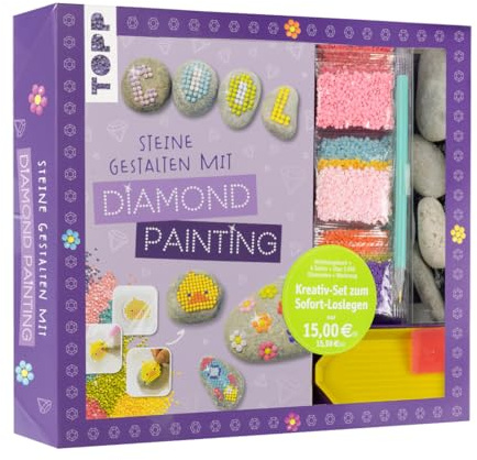 Kreativ-Set Steine gestalten mit Diamond Painting: Anleitung, Werkzeuge und Material für Steine mit Diamond Painting (Buch plus Material)
