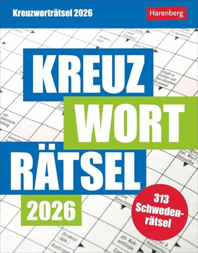 Kreuzworträtsel Tagesabreißkalender 2026: Tischkalender mit täglichem Rätselspaß. Kalender zum Aufstellen für alle Kreuzworträtsel-Liebhaber (Wissenskalender Harenberg)