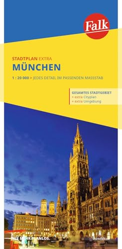 Falk Stadtplan Extra München 1:20.000: mit Ortsteilen von Dachau, Fürstenfeldbruck, Garching, Germering, Grünwald, Ismaning, Taufkirchen