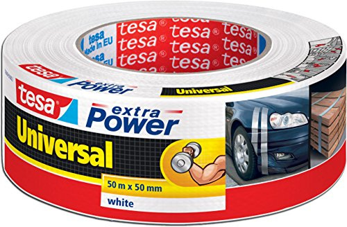 tesa 56389 Reparaturband extra Power Universal, beschriftbar, UV-beständig, wasserfest, 50m x 50mm, weiß (2er Pack) (2er Pack | 50M x 50mm, weiß)