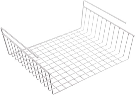 Miles Kimball Under Shelf Space Saving Wire Wrap Holder - White - Fits Shelves Up to 7/8 Thick