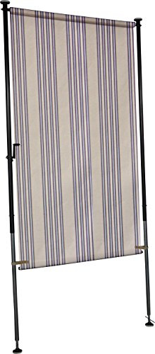 ANGERER Balkonsichtschutz Exklusiv beige-braun, 150 cm | Senkrechtmarkise für Sicht- und Sonnenschutz, Montage ohne Bohren, ideal für Mietwohnungen, Made in Germany, waschbarer Stoff