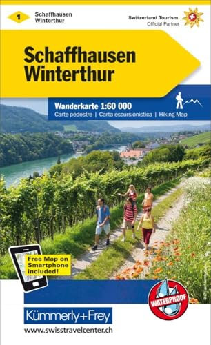 Kümmerly+Frey Wanderkarte 1 Schaffhausen, Winterthur 1:60.000: Detaillierte Wanderkarte für spannende Touren! Wetterfest, matt und mit free Download
