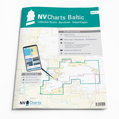 NV Charts Seekarte Ostsee Serie 2 - Lübecker Bucht - Bornholm - Kopenhagen - Seekarte im Atlas Format