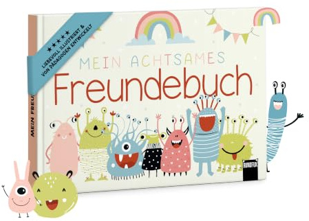 Rundfux Achtsames Freundebuch für Grundschule 1.2.3.4. Klasse | Einschulungsgeschenk, Für 19 Freunde, Mädchen & Jungs