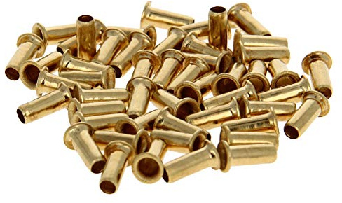 MroMax Hohlnieten, 1 cm x 0,4 cm (Länge x Außendurchmesser), Durchgangsloch, Kupfer, Hohlnieten, doppelseitig, Leiterplatte, 200 Stück