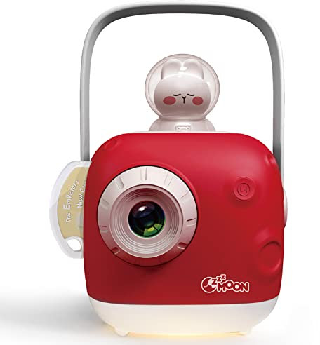 ZZZMOON Projecteur de Livres D'histoires pour Enfant, Machine à Raconter des Histoires pour Bébé avec Musique Apaisante et Bruit Blanc, Jouet Educatif avec Veilleuse pour Enfant 3 Ans et Plus, Rouge