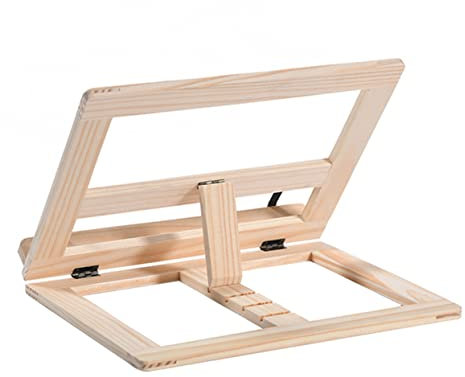 NUOBESTY Holz Buchständer Leseständer Schreibtisch Lesehilfe Multifunktional Für Bücher Tablets Magazine Und Erwachsene Glatte Kanten Platzsparend Für Büro Und Zuhause