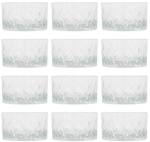LAV 12x Clear 9.5cm Odin Glass Snack Bowls - Small Kitchen Party Dessert Food Fruit Sweet Nibbles Serving Dip Sauce Tapas Dishes Set