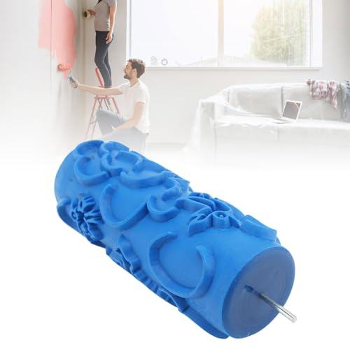 Rodillo de Pintura, Rodillo de Patrón de Pintura, Herramienta para Hacer Vetas de Madera con Mango, Herramienta de Rodillo de Textura Multifuncional Reutilizable Lavable para