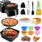 Moule Silicone Air Fryer, Accessoire Air Fryer pour Ninja Max Pro 6,2L AF180EU, Philips 6,2L, COSORI 5,5L, Moule Air Fryer avec Grille Air Fryer, Grille de Toast, Moule à gâteau