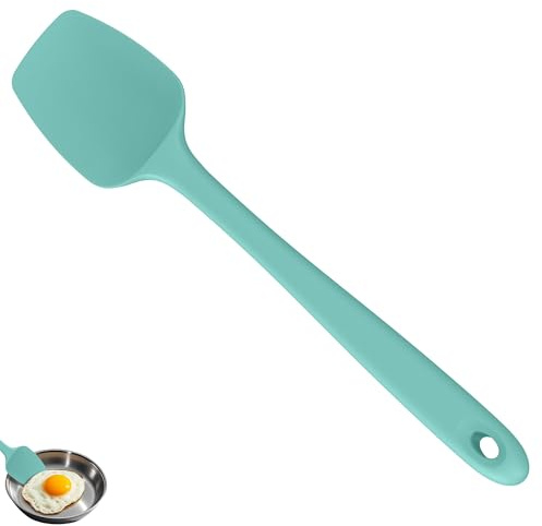 U-Taste Extra Large Silicone Spoonula, 315℃ Heat Resistant, Aqua Sky | 36cm Long Cooking Spoon Spatula Seameless Flexible Kitchen Utensil for Baking Mixing Stirring Scraping Scooping Serving