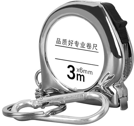 Risegun Porte-clés à Ruban à Mesurer, mini mètre ruban de mesure de 3 m, avec porte-clés, Outil de Mesure de Porte-clés à échelle Claire Rétro pour la maison, le bureau