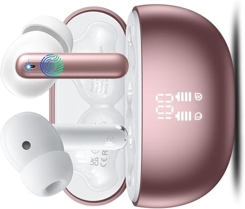 VEKJ AI Language Translation Earbuds Real Time, Supports 164 Languages With AI App, Translation Device fit Business/Travel, Rose Gold