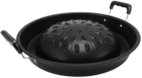 Sartén para Parrilla de Barbacoa Tailandesa de Aluminio, Versátil 2 en 1, Olla Caliente de Aluminio Antiadherente, Calentamiento Uniforme, Sartén para Parrilla de Barbacoa (35 cm/13,78 pulgadas Negro)